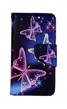 Knížkové pouzdro na iPhone 13 mini Modré s motýlky