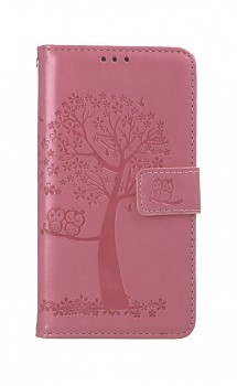 Knížkové pouzdro na iPhone 13 mini Růžový strom sovičky