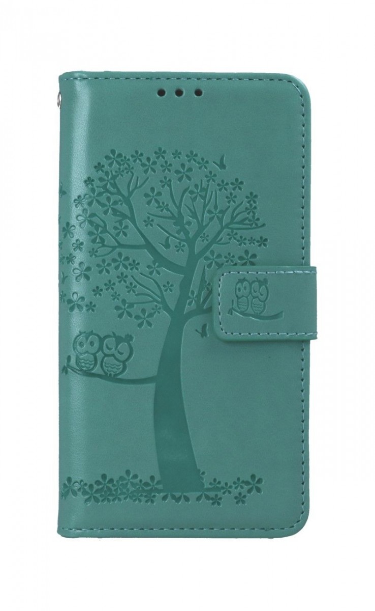 Knížkové pouzdro na iPhone 13 mini Zelený strom sovičky