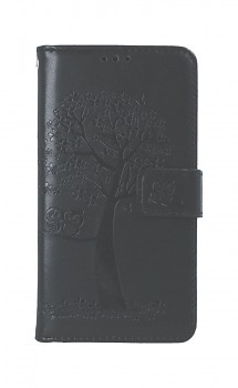 Knížkové pouzdro na iPhone 13 mini Černý strom sovičky