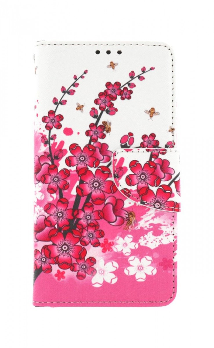 Levně Pouzdro TopQ iPhone 13 Pro Max knížkové Kytičky textil 66488 (kryt neboli obal na mobil iPhone 13 Pro Max)