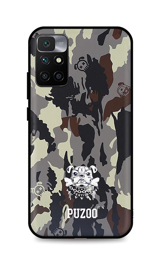 Zadní 3D silikonový kryt na Xiaomi Redmi 10 Maskáčové s buldokem