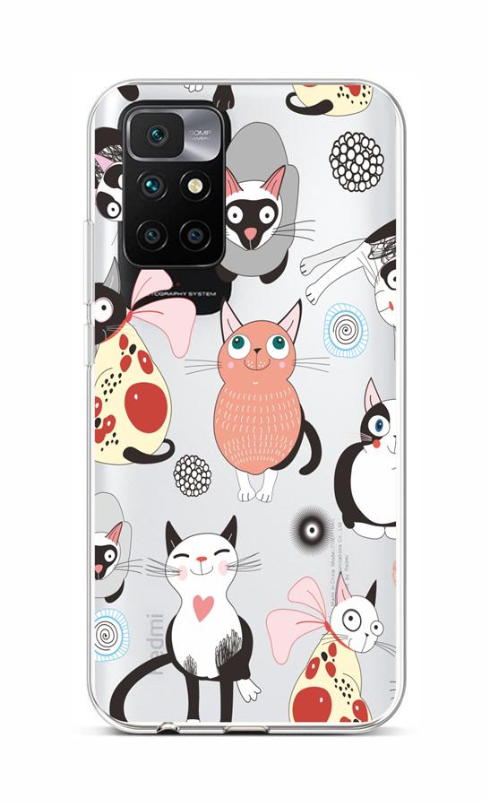 Levně Kryt TopQ Xiaomi Redmi 10 silikon Cats 2 66518 (pouzdro neboli obal na mobil Xiaomi Redmi 10)