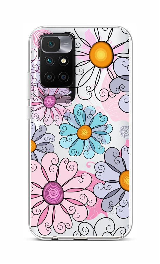 Zadní silikonový kryt na Xiaomi Redmi 10 Colorful Daisy