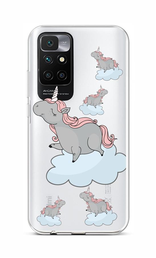 Levně Kryt TopQ Xiaomi Redmi 10 silikon Grey Unicorns 66525 (pouzdro neboli obal na mobil Xiaomi Redmi 10)