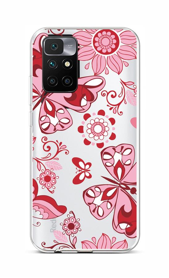 Zadní silikonový kryt na Xiaomi Redmi 10 Pink Butterfly