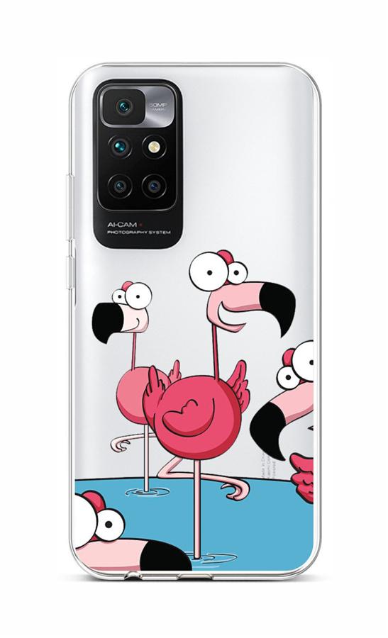 Levně Kryt TopQ Xiaomi Redmi 10 silikon Cartoon Flamingos 66559 (pouzdro neboli obal na mobil Xiaomi Redmi 10)