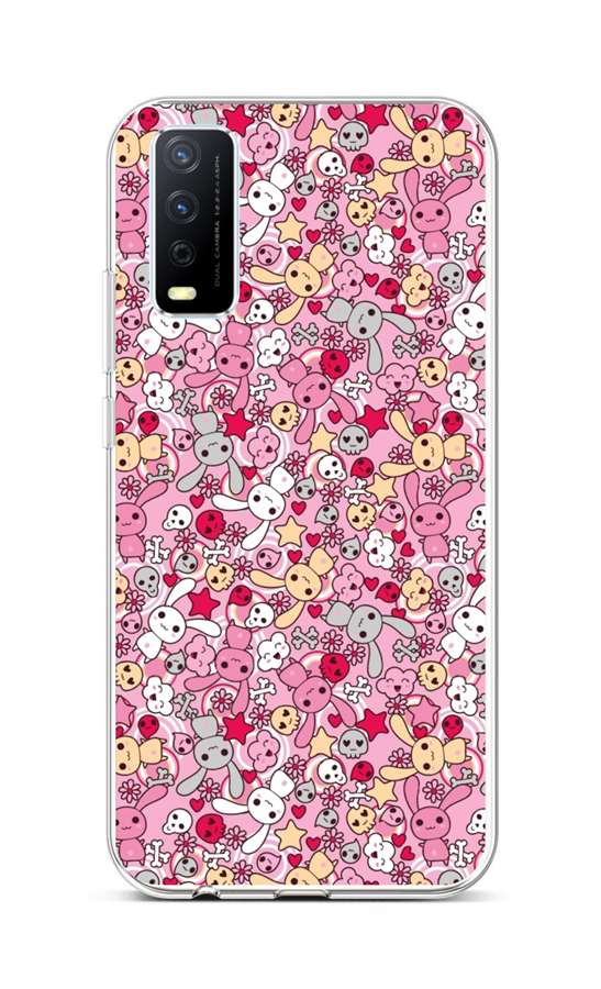 Levně Kryt TopQ Vivo Y11s silikon Pink Bunnies 66570 (pouzdro neboli obal na mobil Vivo Y11s)