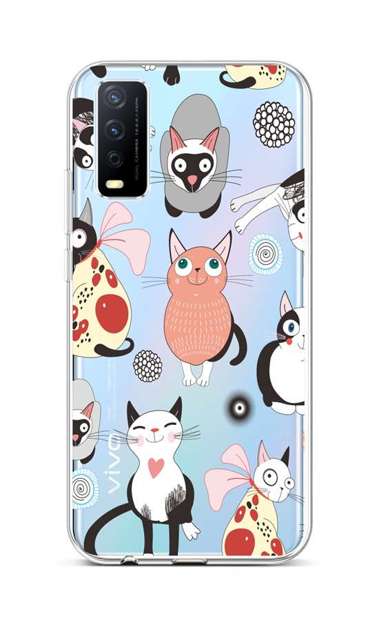Levně Kryt TopQ Vivo Y11s silikon Cats 2 66593 (pouzdro neboli obal na mobil Vivo Y11s)