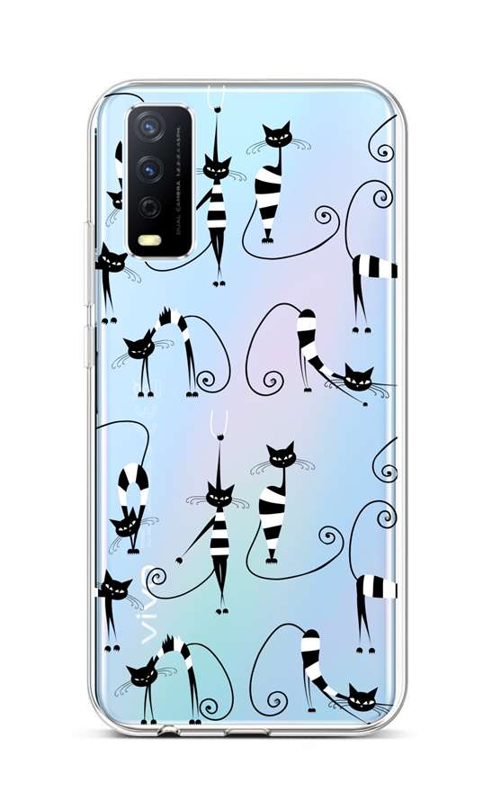 Levně Kryt TopQ Vivo Y11s silikon Cats 1 66594 (pouzdro neboli obal na mobil Vivo Y11s)