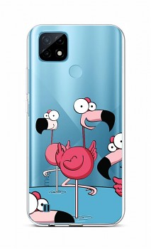 Zadní silikonový kryt na Realme C21 Cartoon Flamingos