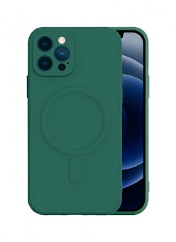 Zadní silikonový kryt na iPhone 13 Pro s MagSafe tmavě zelený