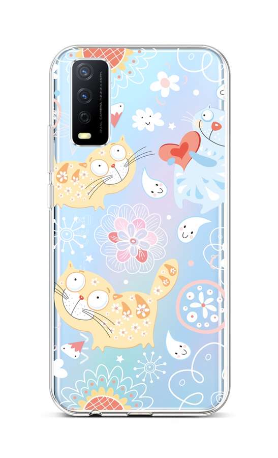 Levně Kryt TopQ Vivo Y20s silikon Happy Cats 66959 (pouzdro neboli obal na mobil Vivo Y20s)