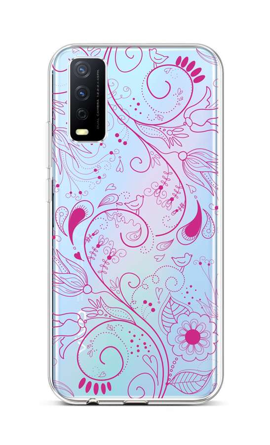 Levně Kryt TopQ Vivo Y20s silikon Pink Ornament 66973 (pouzdro neboli obal na mobil Vivo Y20s)