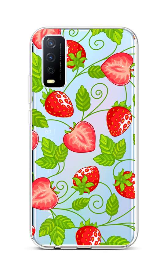 Levně Kryt TopQ Vivo Y20s silikon Strawberries 67002 (pouzdro neboli obal na mobil Vivo Y20s)