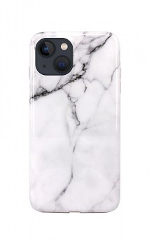 Zadní silikonový kryt na iPhone 13 mini Mramor bílý