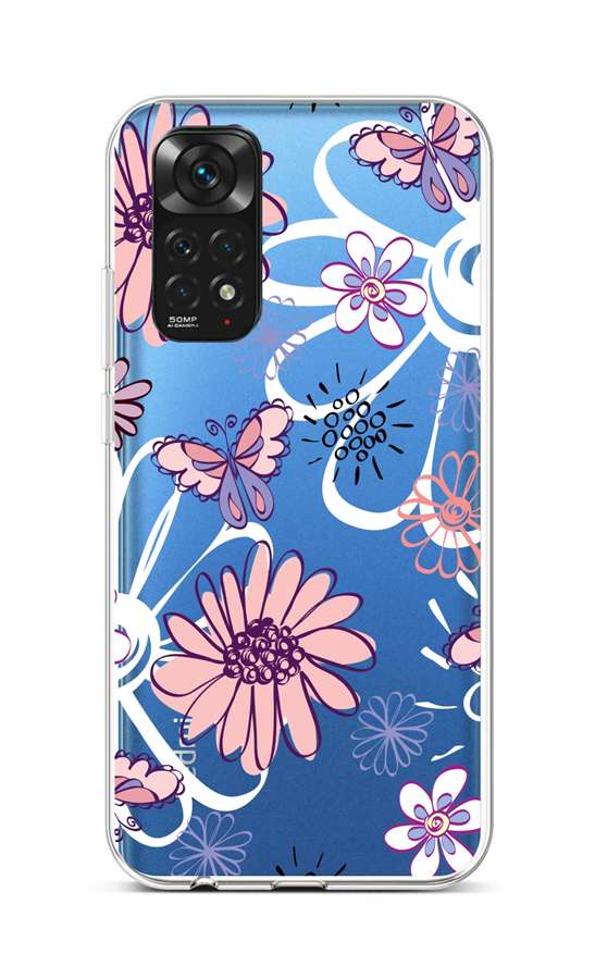 Levně Kryt TopQ Xiaomi Redmi Note 11 silikon Flowers 67325 (pouzdro neboli obal na mobil Xiaomi Redmi Note 11)