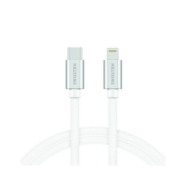 Datový kabel Swissten USB-C - Lightning 2m stříbrný