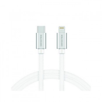 Datový kabel Swissten USB-C - Lightning 2m stříbrný