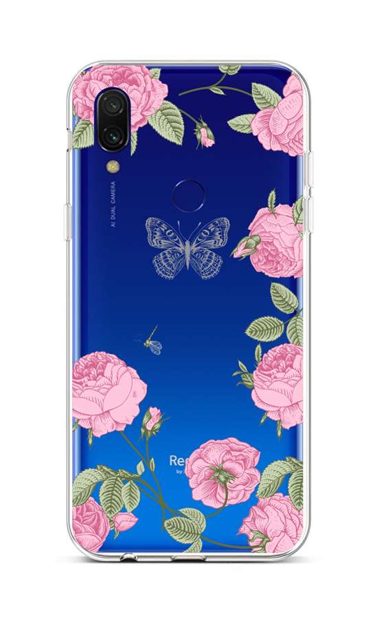 Zadní silikonový kryt na Xiaomi Redmi Note 7 Pivoňky