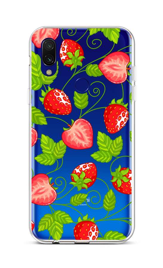 Zadní silikonový kryt na Xiaomi Redmi Note 7 Strawberries