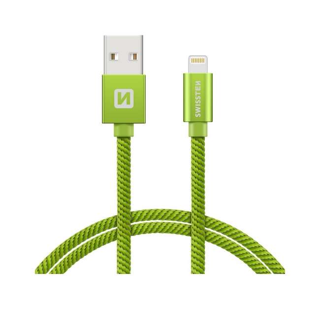 Levně Datový kabel Swissten Lightning pro iPhone 2m zelený 67913