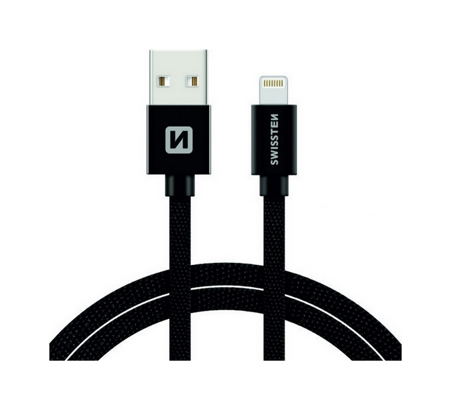 Levně Datový kabel Swissten Lightning pro iPhone 1,2m černý 67919