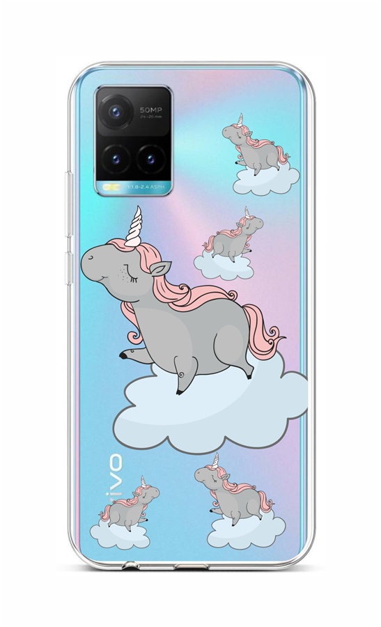 Zadní silikonový kryt na Vivo Y33s Grey Unicorns