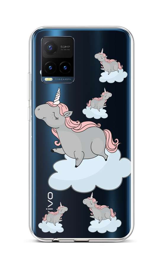 Zadní silikonový kryt na Vivo Y21s Grey Unicorns