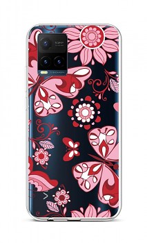Zadní silikonový kryt na Vivo Y21s Pink Butterfly
