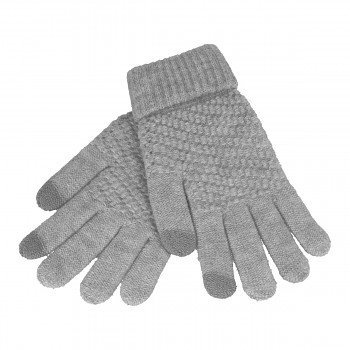 Dotykové rukavice pro mobilní telefon STYLE světle šedé vel. S-M