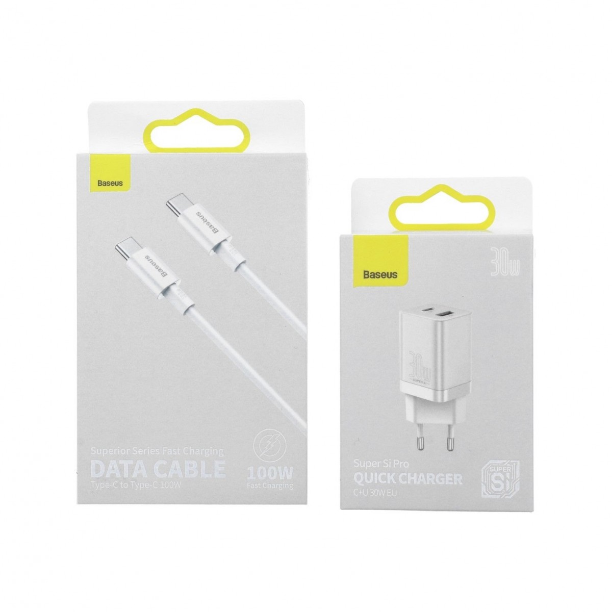 Rychlonabíječka Baseus Super Si Pro 30W včetně datového kabelu USB-C bílá