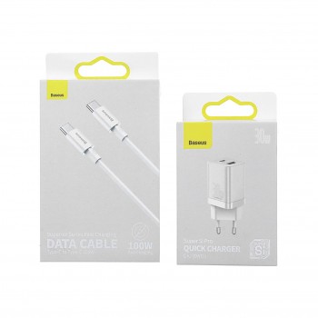 Rychlonabíječka Baseus Super Si Pro 30W včetně datového kabelu USB-C bílá