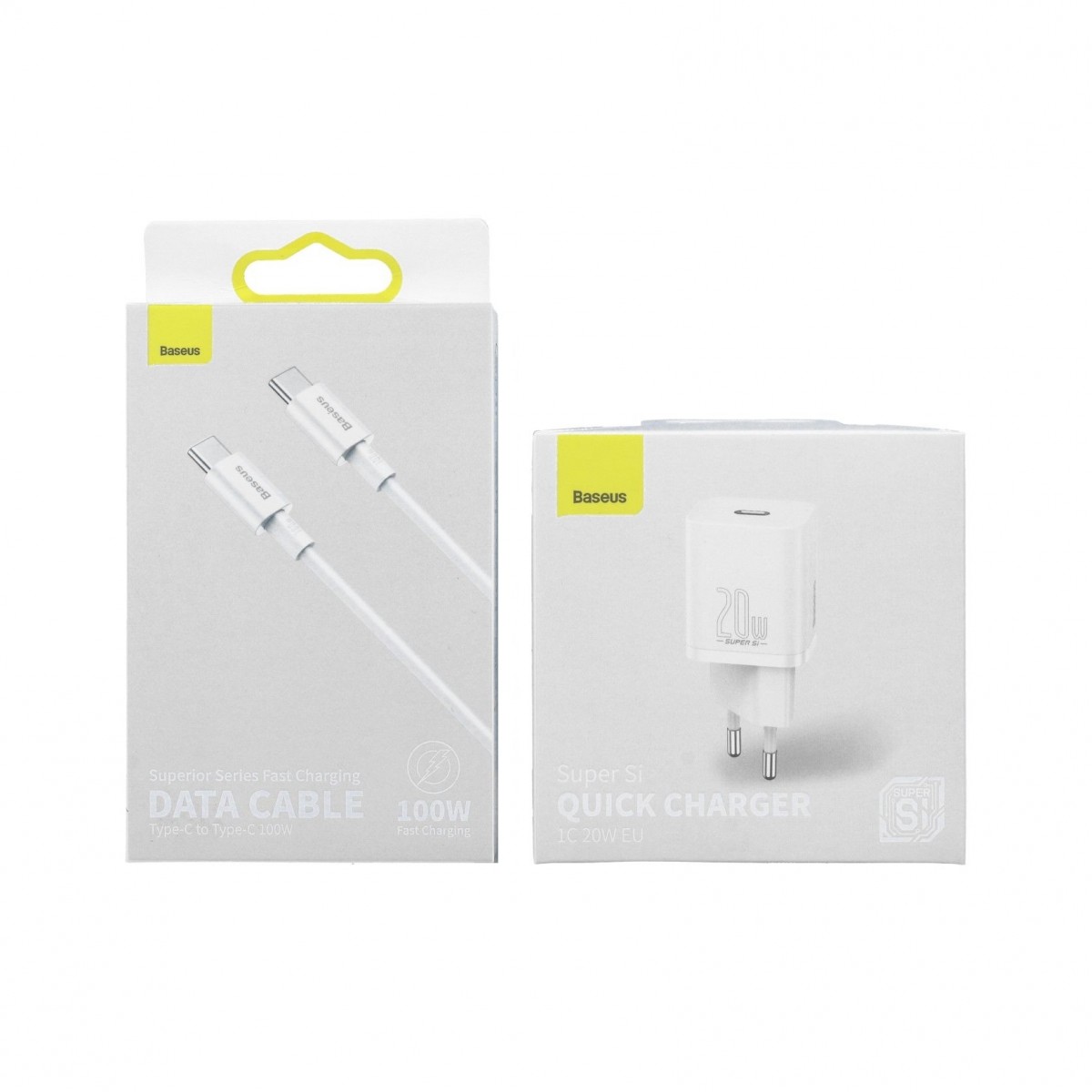 Rychlonabíječka Baseus Super Si 20W včetně datového kabelu USB-C bílá