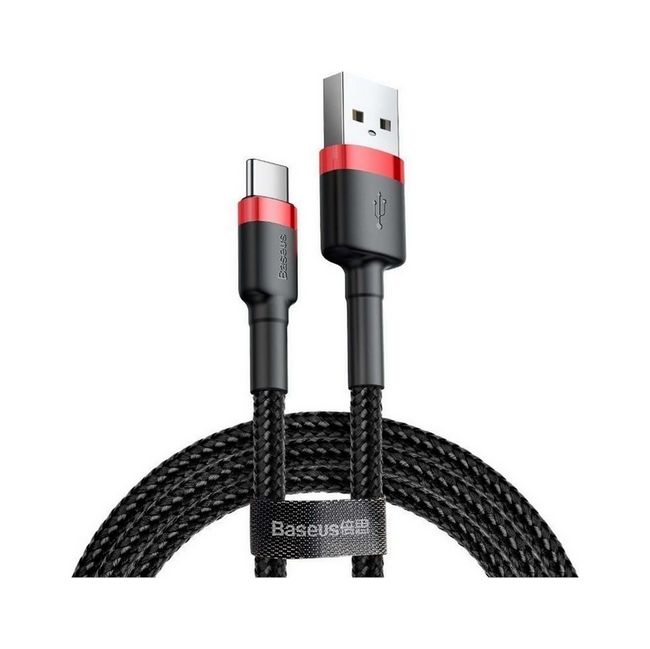 Levně Datový kabel Baseus Cafule CATKLF-B91 USB-C 3A černo-červený 68790