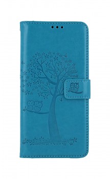 Knížkové pouzdro na Samsung A12 Tyrkysový strom sovičky
