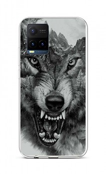 Zadní silikonový kryt na Vivo Y21s Černobílý vlk 