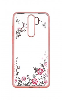 Zadní silikonový kryt na Xiaomi Redmi Note 8 Pro růžový s růžovými květy