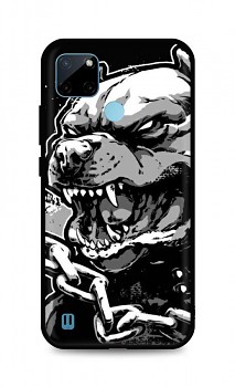 Zadní silikonový kryt DARK na Realme C21Y Agressive Pitbull