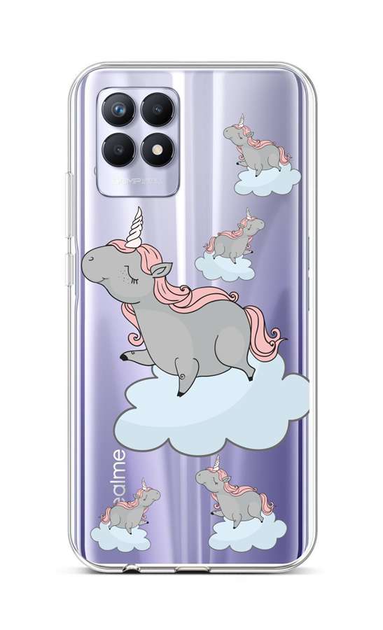 Levně Kryt TopQ Realme 8i silikon Grey Unicorns 69843 (pouzdro neboli obal na mobil Realme 8i)