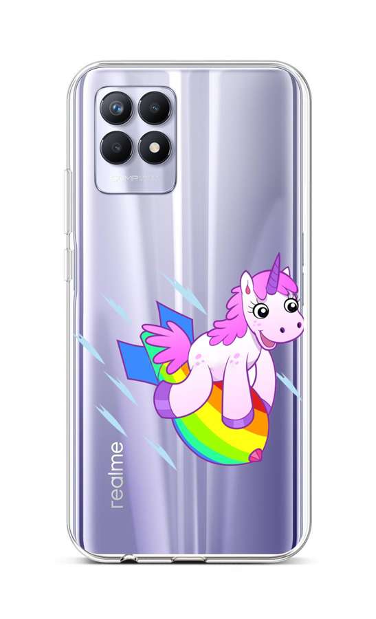 Levně Kryt TopQ Realme 8i silikon Flying Unicorn 69883 (pouzdro neboli obal na mobil Realme 8i)