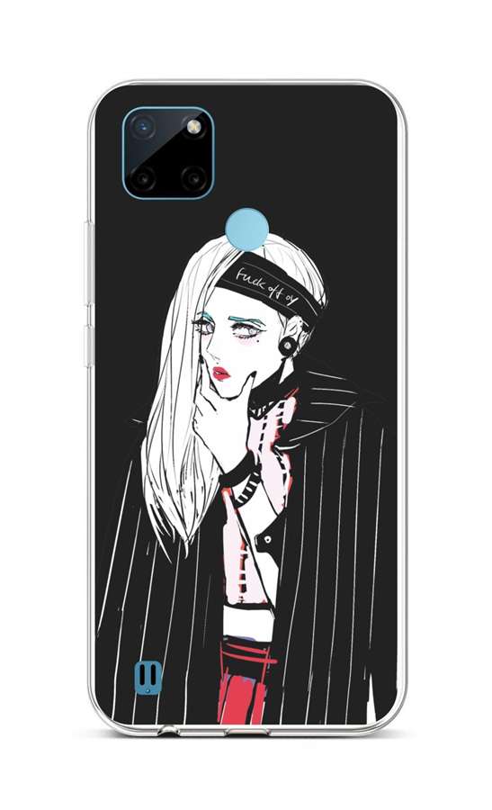 Levně Kryt TopQ Realme C21Y silikon Dark Girl 69913 (pouzdro neboli obal na mobil Realme C21Y)