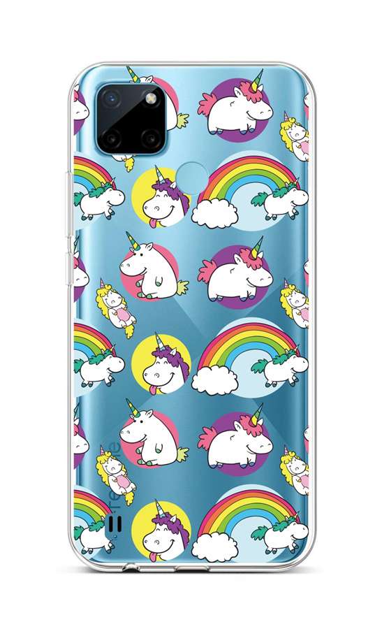 Levně Kryt TopQ Realme C21Y silikon Chunky Unicorns 69925 (pouzdro neboli obal na mobil Realme C21Y)