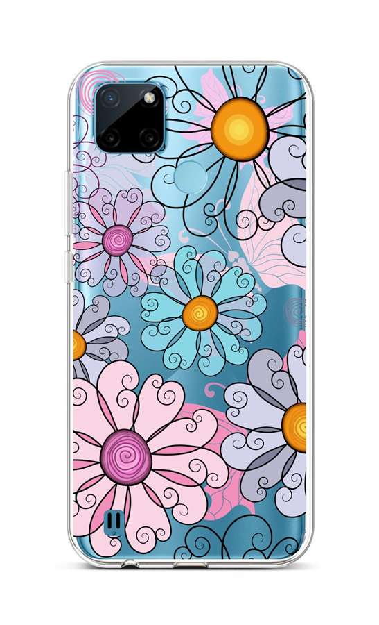 Levně Kryt TopQ Realme C21Y silikon Colorful Daisy 69926 (pouzdro neboli obal na mobil Realme C21Y)