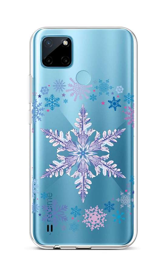 Levně Kryt TopQ Realme C21Y silikon Snowflake 69933 (pouzdro neboli obal na mobil Realme C21Y)