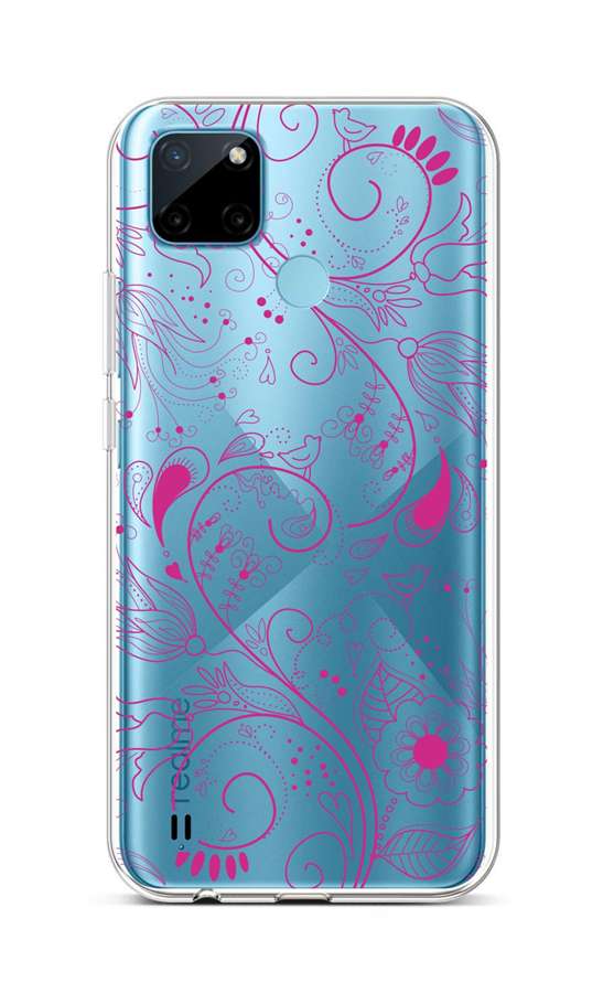 Levně Kryt TopQ Realme C21Y silikon Pink Ornament 69946 (pouzdro neboli obal na mobil Realme C21Y)