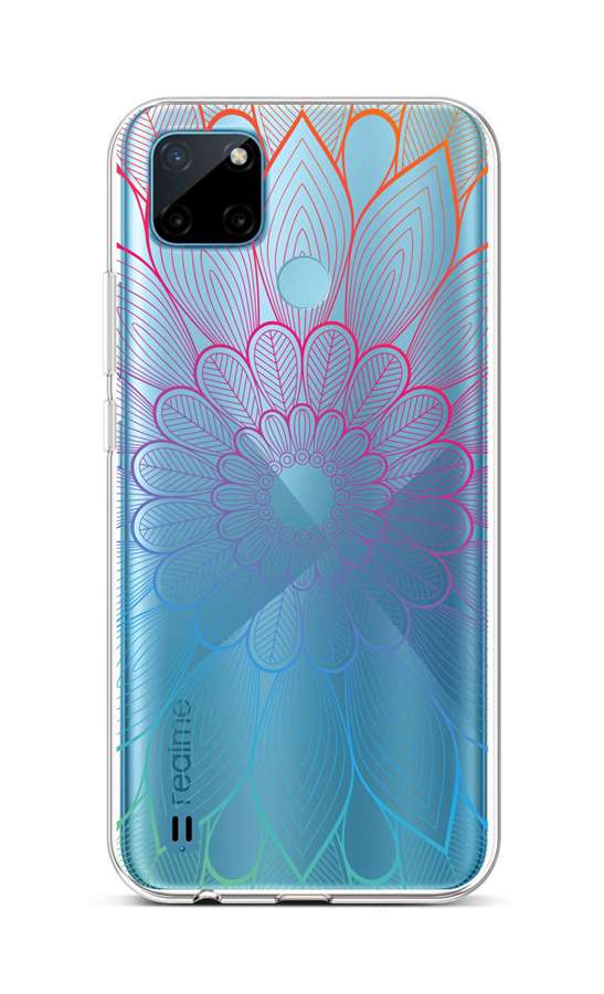 Levně Kryt TopQ Realme C21Y silikon Rainbow Mandala 69959 (pouzdro neboli obal na mobil Realme C21Y)