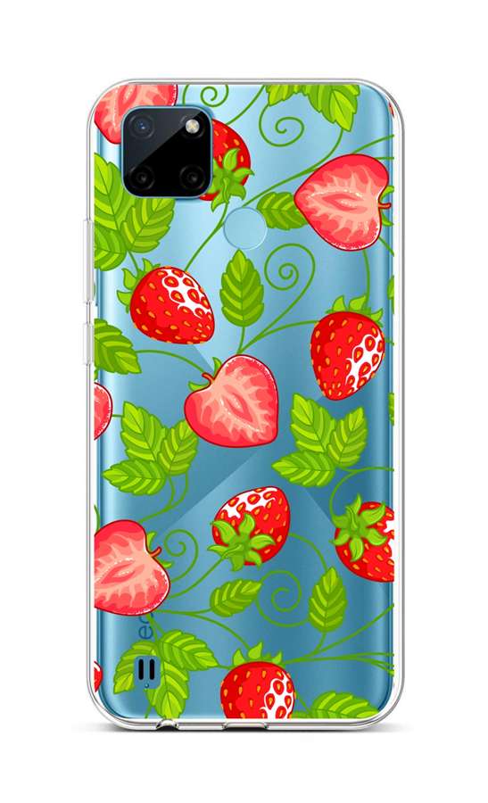 Levně Kryt TopQ Realme C21Y silikon Strawberries 69962 (pouzdro neboli obal na mobil Realme C21Y)