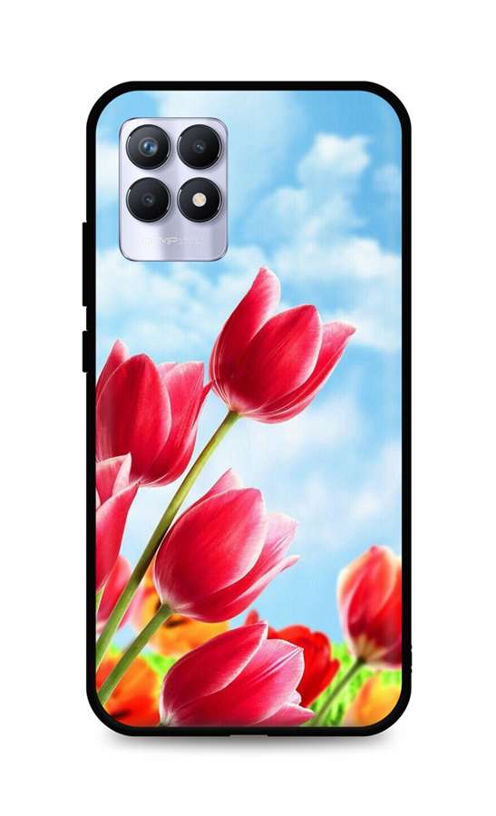 Levně Kryt TopQ Realme 8i silikon Tulips 70018 (pouzdro neboli obal na mobil Realme 8i)