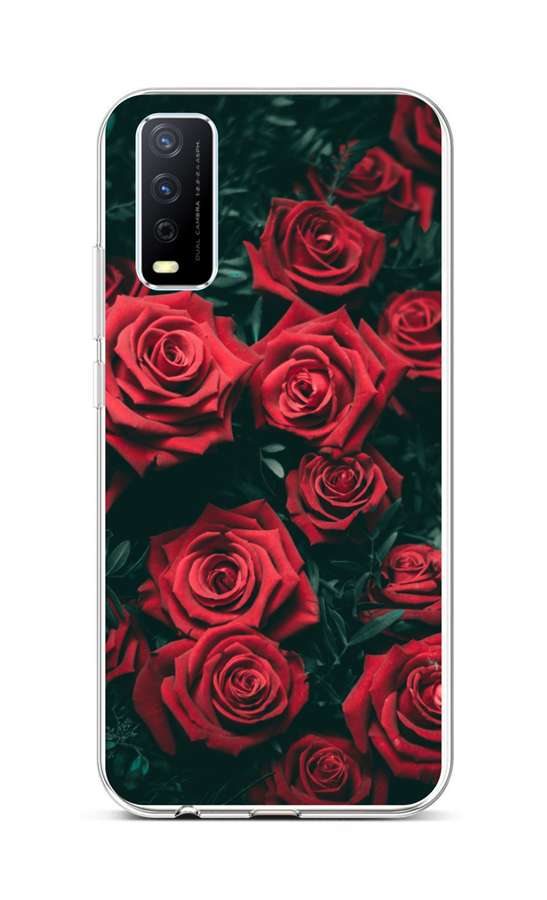 Levně Kryt TopQ Vivo Y11s silikon Červené růžičky 70096 (pouzdro neboli obal na mobil Vivo Y11s)